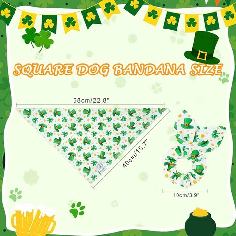 E-Clover Dog Bandanas & Matching Scrunchie Set Girl Flower Dog Scarf Bibs Pet Bandana with Bow Tie for Small Dogs Puppy Owner Fall in Saudi Arabia