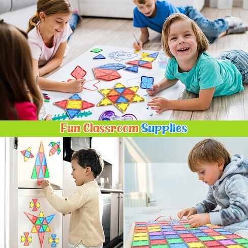 Magnetic Tiles City Road Set Kids Toys Sensory Games for 3 Year Old Boys and Girls, Magnetic Blocks for Kids Age 3-5 4-8 Classroom Must Haves Preschool Learning Outdoor Toys in Kuwait