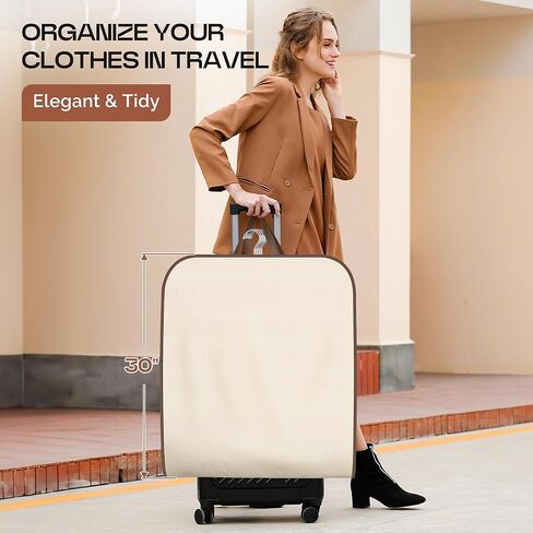 MISSLO 60" Foldable Garment Bags for Travel for Women Dress Bags for Gowns Long Hanging Bag for Closet Storage Dress Protector Bag for Gowns, Suits, Coats, Beige in Saudi Arabia