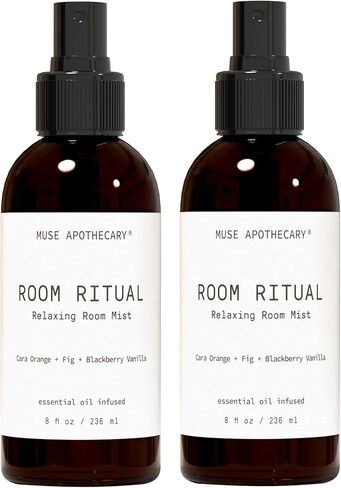Muse Bath Apothecary Room Ritual - Aromatic and Relaxing Room Mist, 8 oz, Infused with Natural Essential Oils - Mandarin Rosè + Pink Pomelo, 2 Pack in Kuwait