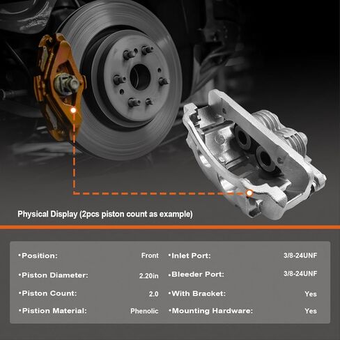 Anpulsero الجبهة اليسرى والأمامية اليمنى 18-B5026AS & 18-B5027AS ملاقط الفرامل مع قوس | يناسب 2011-2014 إيدج، 2007-2015 مازد CX-9، 2011-2015 لين MKX in Kuwait