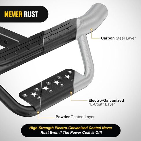 Nilight Hitch Step مع 2 بوصة من واقي الصدمات الخلفي لجهاز الاستقبال 23.5 بوصة مع مشبك دبوس وصلة 5/8 بوصة، قضيب خطوة محكم أسود مضاد للانزلاق لشاحنة النقل والسيارات الدفع الرباعي in Saudi Arabia