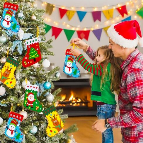 HKKYO DIY شعرت شجرة عيد الميلاد للأطفال، 3.15 قدم شجرة عيد الميلاد مضاءة، 34 قطعة من الحلي الجدار شنقا شجرة عيد الميلاد للأطفال، شجرة عيد الميلاد الأولى لهدايا عيد الميلاد زينة عيد الميلاد in Kuwait