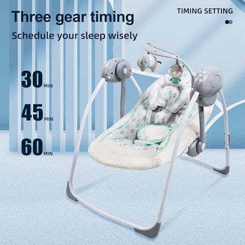 Vannetgo Comfort Portable Swing,Comfort Baby Rocking Chair with Soothing Music，Foldable,Bionic Design, Baby Sleeps Peacefully (25103) in Saudi Arabia