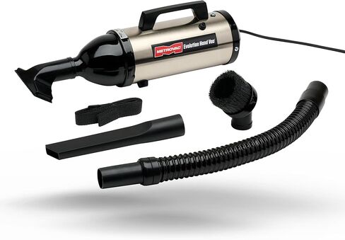 MetroVac Evolution Hand Vacuum - 120V, 504W, Powerful, Lightweight, Dry Pickup for Easy Cleanups in Home, Office, Car - Satin Nickel/Black Finish in Saudi Arabia