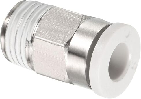 PATIKIL G1/8 Push to Fit 5mm OD Hose Connect Fittings, 2 Pack Straight Coupling Adapter for Gas Pneumatic Air Flow Transition, White & Silver Tone in Kuwait