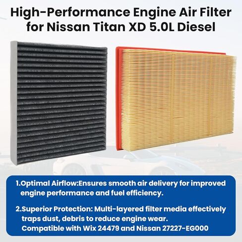 Fuel Filter for Nissan Titan XD 5.0L Diesel 2016 2017 2018 2019 Replaces 16403EZ41A 16403EZ40A in Saudi Arabia