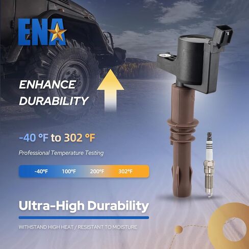 مجموعة ENA مكونة من 8 ملفات إشعال DG521 Platinum Spark Plug SP509 متوافقة مع Ford Mustang Expedition Explorer F150 Super Duty F250 F350 F450 F550 F650 F750 F53 F59 4.6L 5.4L 6.8L 8L 3Z12029A in Kuwait