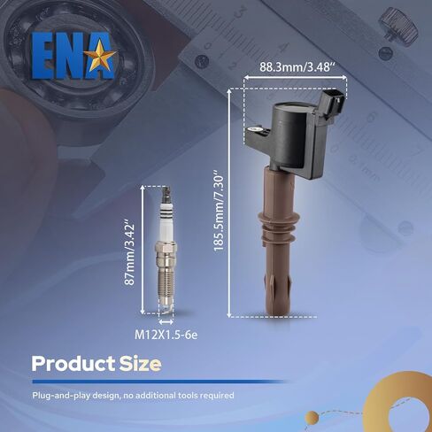 مجموعة ENA مكونة من 8 ملفات إشعال DG521 Platinum Spark Plug SP509 متوافقة مع Ford Mustang Expedition Explorer F150 Super Duty F250 F350 F450 F550 F650 F750 F53 F59 4.6L 5.4L 6.8L 8L 3Z12029A in Kuwait