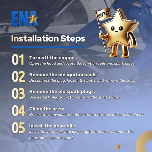 مجموعة ENA مكونة من 8 ملفات إشعال DG521 Platinum Spark Plug SP509 متوافقة مع Ford Mustang Expedition Explorer F150 Super Duty F250 F350 F450 F550 F650 F750 F53 F59 4.6L 5.4L 6.8L 8L 3Z12029A in Kuwait