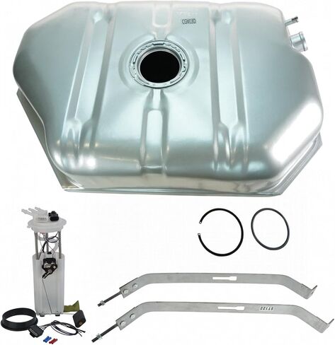 TRQ Side Mounted Fuel Tank Kit Fuel Pump Module Assembly Fuel Tank Strap Gas Fuel Tank Compatible with 1992-1996 Ford F-150 F-250 F-350 in Saudi Arabia
