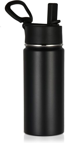 Volhoply 16 OZ Kids Water Bottle Bulk 2 Pack,Insulated Sports Bottles with Straw Lid,Stainless Steel Bottle with Handle Keep Cold&Hot,Double Wall Vacuum Thermos Cups for School(Assorted,Set of 2) in Saudi Arabia