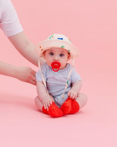 Bibs Boheme Natural Rubber Latex Round Pacifier Size 1-0-6M 2-Pack - Ivory/Blossom in Kuwait