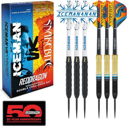 RED DRAGON Team Red v Team Blue 20 Gram Steel Professional Steel Darts Set with Flights and Shafts (Stems) in Saudi Arabia