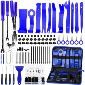 GLK 248pcs Trim Removal Tool, Pry Tool, Door Panel Radio/Stereo Terminal Removal Tool Kit, Fasteners Remover, with Car Retainer Bumper Clips,Automotive Hook Set, Black in Kuwait