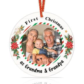 First Christmas As Mommy and Daddy Ornament Picture Frame Family Christmas Ornaments 2024 Personalized Photo Christmas Ornaments Baby First Christmas Ornament Gifts for Newborn New Mom Dad in Kuwait