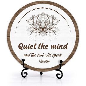 Spiritual Home Decor, Quiet The Mind And The Soul Will Speak Wood Decor Sign, Yoga Room Meditation Room Decor For Table Shelf, Inspirational Gifts For Woman Man Family Friend -a16 in Kuwait