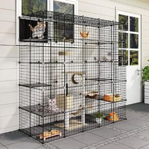 Eiiel DIY Large Cat Enclosure Outdoor Cat Cage Cat House with 6 Jumping Platforms for Play Catio with Large Entrance Easy to Clean in Saudi Arabia