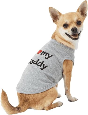 ملابس الكلاب من DroolingDog، قمصان للجراء، قميص I Love My Mom، زي للكلاب، مقاس XL، رمادي in Saudi Arabia