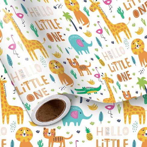LeZakaa Gift Wrapping Paper Roll - Mini Roll - Blue Teddy Bear Hot Air Balloon Design for Baby Boy Birthday, Baby Shower - 17 inches x 32.8 Feet (46.45 sq.ft.) in Saudi Arabia