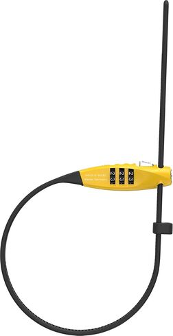 ABUS Combiflex TravelGuard Cable Lock - Lock for Securing Helmet, Pushchair, Skis and Luggage - 45 cm Cable Length - with Number Code - Yellow in Saudi Arabia