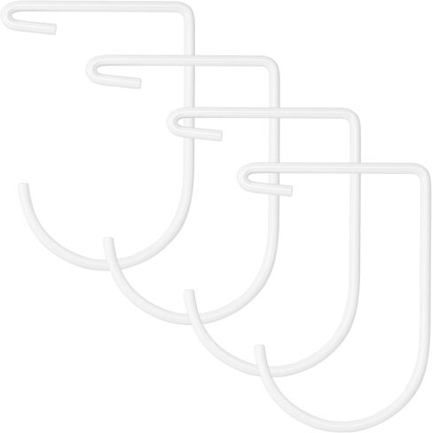 خطافات رف علوية للتعليق من رف السقف وسطح رفوف الحائط، خطافات دراجة شديدة التحمل - أبيض (مجموعة من 4) in Kuwait