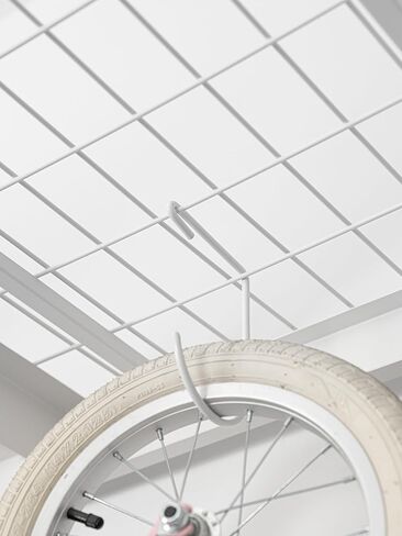 خطافات رف علوية للتعليق من رف السقف وسطح رفوف الحائط، خطافات دراجة شديدة التحمل - أبيض (مجموعة من 4) in Kuwait