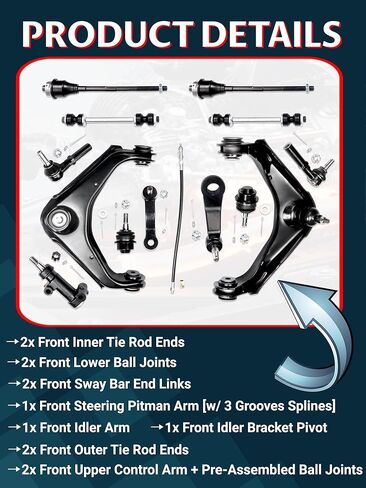 4pc Front Upper Control Arm, Front Lower Ball Joint Comaptible with 99-06 Silverado Sierra 1500 Escalade in Kuwait