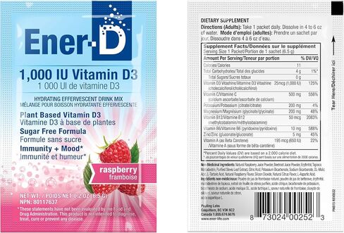 Ener-C Sugar Free Lemon Ginger Multivitamin Drink Mix, 1000mg Vitamin C, Non-GMO, Vegan, Real Fruit Juice Powders, Natural Immunity Support, Electrolytes, Gluten Free, 1-Pack of 30 in Saudi Arabia