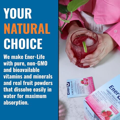 Ener-C Sugar Free Lemon Ginger Multivitamin Drink Mix, 1000mg Vitamin C, Non-GMO, Vegan, Real Fruit Juice Powders, Natural Immunity Support, Electrolytes, Gluten Free, 1-Pack of 30 in Saudi Arabia