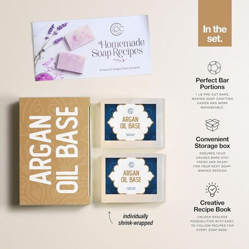 قاعدة صابون لمستلزمات صناعة الصابون تذوب وتصب قاعدة صابون لصناعة صابون الجلسرين المرطب بوزن 5 رطل، غير معطر in Kuwait