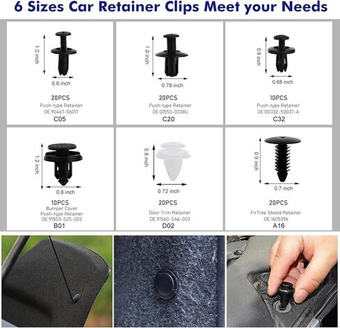 GLK 248pcs Trim Removal Tool, Pry Tool, Door Panel Radio/Stereo Terminal Removal Tool Kit, Fasteners Remover, with Car Retainer Bumper Clips,Automotive Hook Set, Black in Kuwait