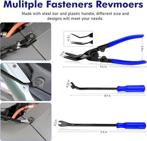 GLK 248pcs Trim Removal Tool, Pry Tool, Door Panel Radio/Stereo Terminal Removal Tool Kit, Fasteners Remover, with Car Retainer Bumper Clips,Automotive Hook Set, Black in Kuwait