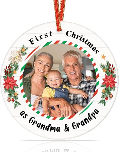 First Christmas As Mommy and Daddy Ornament Picture Frame Family Christmas Ornaments 2024 Personalized Photo Christmas Ornaments Baby First Christmas Ornament Gifts for Newborn New Mom Dad in Kuwait