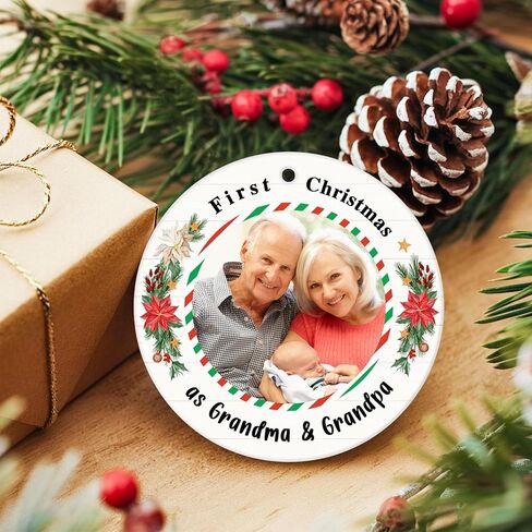 First Christmas As Mommy and Daddy Ornament Picture Frame Family Christmas Ornaments 2024 Personalized Photo Christmas Ornaments Baby First Christmas Ornament Gifts for Newborn New Mom Dad in Kuwait