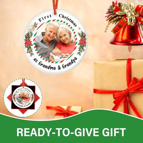 First Christmas As Mommy and Daddy Ornament Picture Frame Family Christmas Ornaments 2024 Personalized Photo Christmas Ornaments Baby First Christmas Ornament Gifts for Newborn New Mom Dad in Kuwait