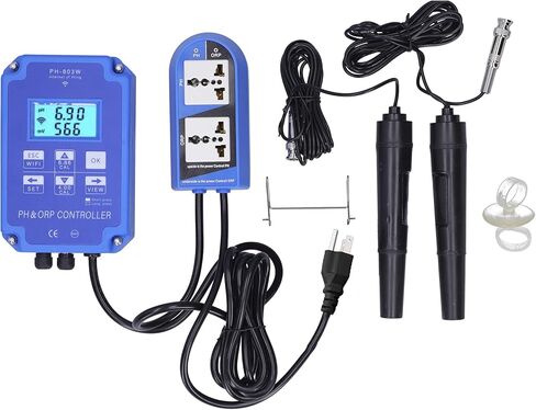 PH‑803W WIFI 2 في 1 PH ORP وحدة تحكم مستمرة في عداد التحكم في جودة المياه -1999~1999mV 0.00~14.00PH وحدة تحكم في الحموضة والقلوية أداة مراقبة جودة المياه (قابس أمريكي 110 فولت) in Saudi Arabia