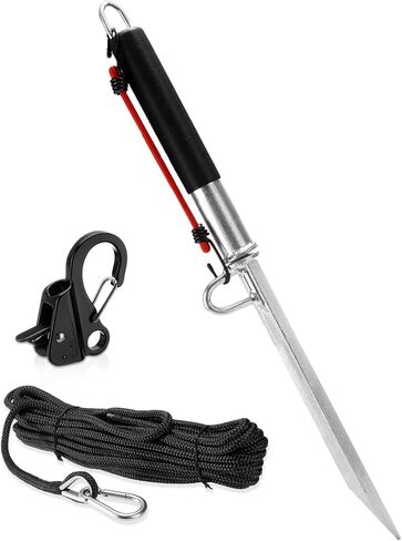 39'' Sand Spike Boat Anchor Pole, with Stainless Steel Boat Anchor Hook and Boat Anchor Line 50ft, for Shallow Water Shore, Beach, Sandbar in Kuwait