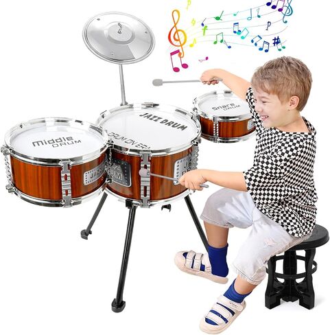 TWFRIC Toy Drum Kit for Kids 3-5 Upgraded Toddler Rock Drum Set with 5 Drums Musical Instrument Toys for 3 4 5 Year Old Boys Girls Gifts 4-6 in Kuwait