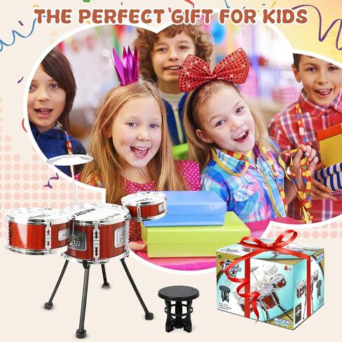 TWFRIC Toy Drum Kit for Kids 3-5 Upgraded Toddler Rock Drum Set with 5 Drums Musical Instrument Toys for 3 4 5 Year Old Boys Girls Gifts 4-6 in Kuwait