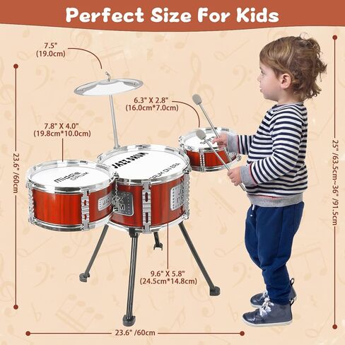 TWFRIC Toy Drum Kit for Kids 3-5 Upgraded Toddler Rock Drum Set with 5 Drums Musical Instrument Toys for 3 4 5 Year Old Boys Girls Gifts 4-6 in Kuwait