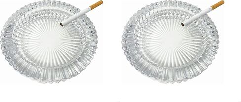 Large 6“ Round Glass Ashtray For Adults, Big Smoking Ashtray For Home Restaurant, Tabletop Decoration in Kuwait