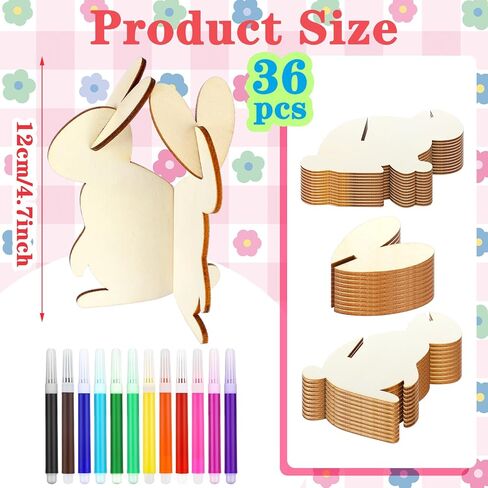 Blosssound 36 Pcs Pumpkin Wood DIY Crafts Cutouts with 12 Colored Markers Fall Unfinished Pumpkin Wood Slices DIY Crafts Pumpkin Decor Freestanding Pumpkin Ornaments for Thanksgiving Table Tiered Tray in Kuwait