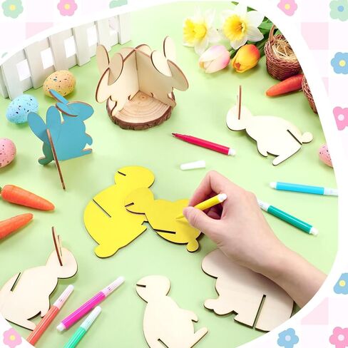 Blosssound 36 Pcs Pumpkin Wood DIY Crafts Cutouts with 12 Colored Markers Fall Unfinished Pumpkin Wood Slices DIY Crafts Pumpkin Decor Freestanding Pumpkin Ornaments for Thanksgiving Table Tiered Tray in Kuwait