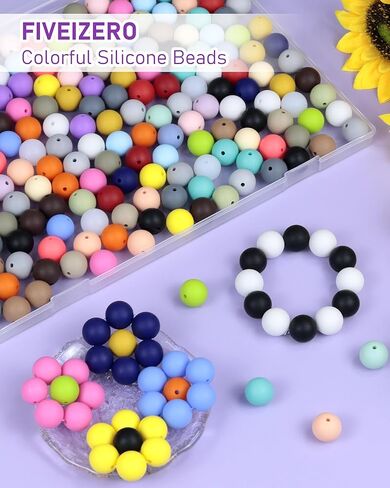FIVEIZERO 150PCS 30 Colors 15mm Round Silicone Beads in Saudi Arabia