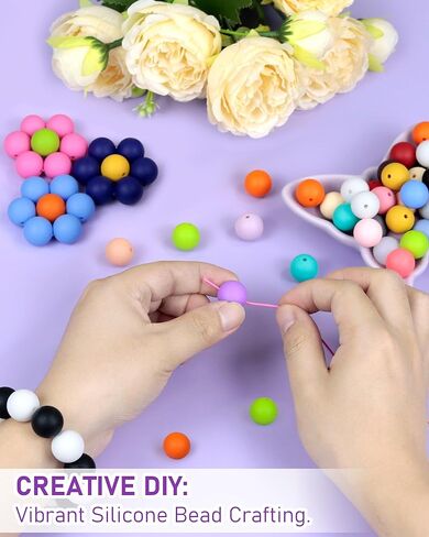 FIVEIZERO 150PCS 30 Colors 15mm Round Silicone Beads in Saudi Arabia
