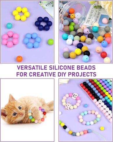 FIVEIZERO 150PCS 30 Colors 15mm Round Silicone Beads in Saudi Arabia