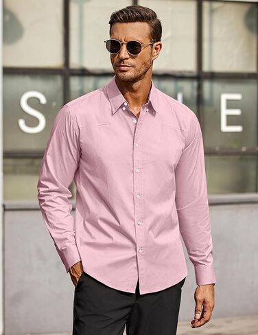 COOFANDY Men's Rose Shiny Shirt Luxury Flowered Printed Button Down Shirt in Kuwait