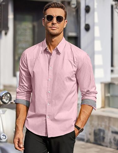 COOFANDY Men's Rose Shiny Shirt Luxury Flowered Printed Button Down Shirt in Kuwait