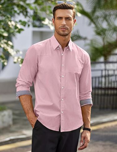 COOFANDY Men's Rose Shiny Shirt Luxury Flowered Printed Button Down Shirt in Kuwait